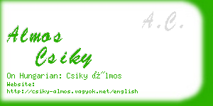 almos csiky business card